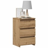 Nachtkastje bewerkt hout - Artisanaal Eiken - 40x35x62,5 cm - 53% Korting