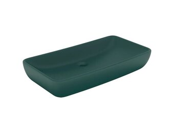 Moderne Mat Donkergroene Keramische Wastafel 71x38 cm (34% Korting)