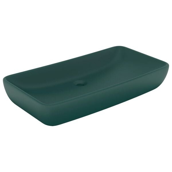 Moderne Mat Donkergroene Keramische Wastafel 71x38 cm (34% Korting)