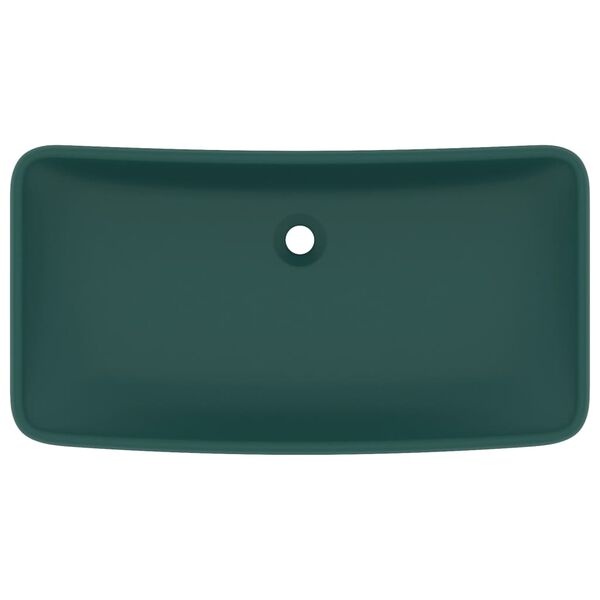 Moderne Mat Donkergroene Keramische Wastafel 71x38 cm (34% Korting)