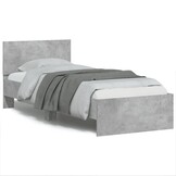 Betongrijs Bedframe met Hout Hoofdeinde 90x190cm - 34% Korting