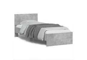 Betongrijs Bedframe met Hout Hoofdeinde 90x190cm - 34% Korting