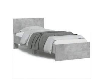 Betongrijs Bedframe met Hout Hoofdeinde 90x190cm - 34% Korting