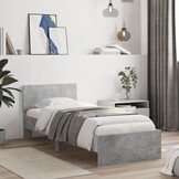 Betongrijs Bedframe met Hout Hoofdeinde 90x190cm - 34% Korting
