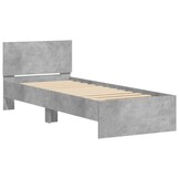Betongrijs Bedframe met Hout Hoofdeinde 90x190cm - 34% Korting