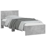 Betongrijs Bedframe met Hout Hoofdeinde 90x190cm - 34% Korting