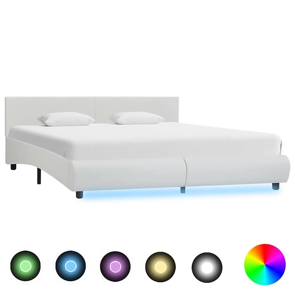 VidaXL Wit Kunstleren Bedframe 180x200 cm met LED - 35% Korting