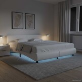 VidaXL Wit Kunstleren Bedframe 180x200 cm met LED - 35% Korting