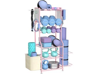 Roze Dumbbell Rek 6-Laags - Perfect voor Home Gym met Korting!