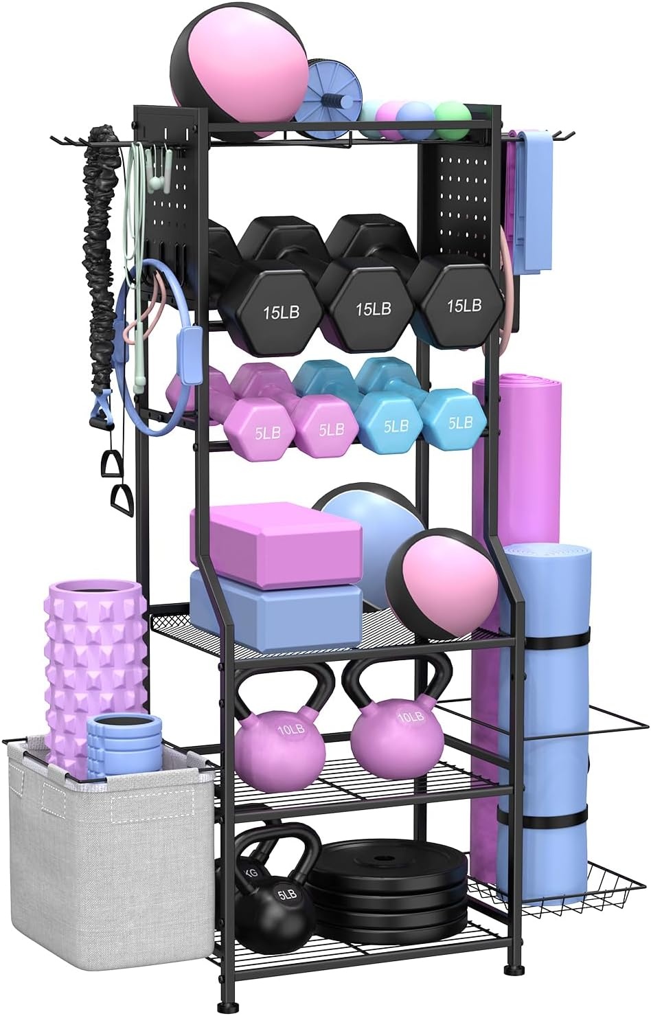 Roze Dumbbell Rek 6-Laags - Perfect voor Home Gym met Korting!