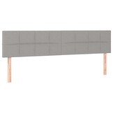 vidaXL Hoofdborden Set 2x (100x5x78/88cm) Stof Lichtgrijs - 74% Korting