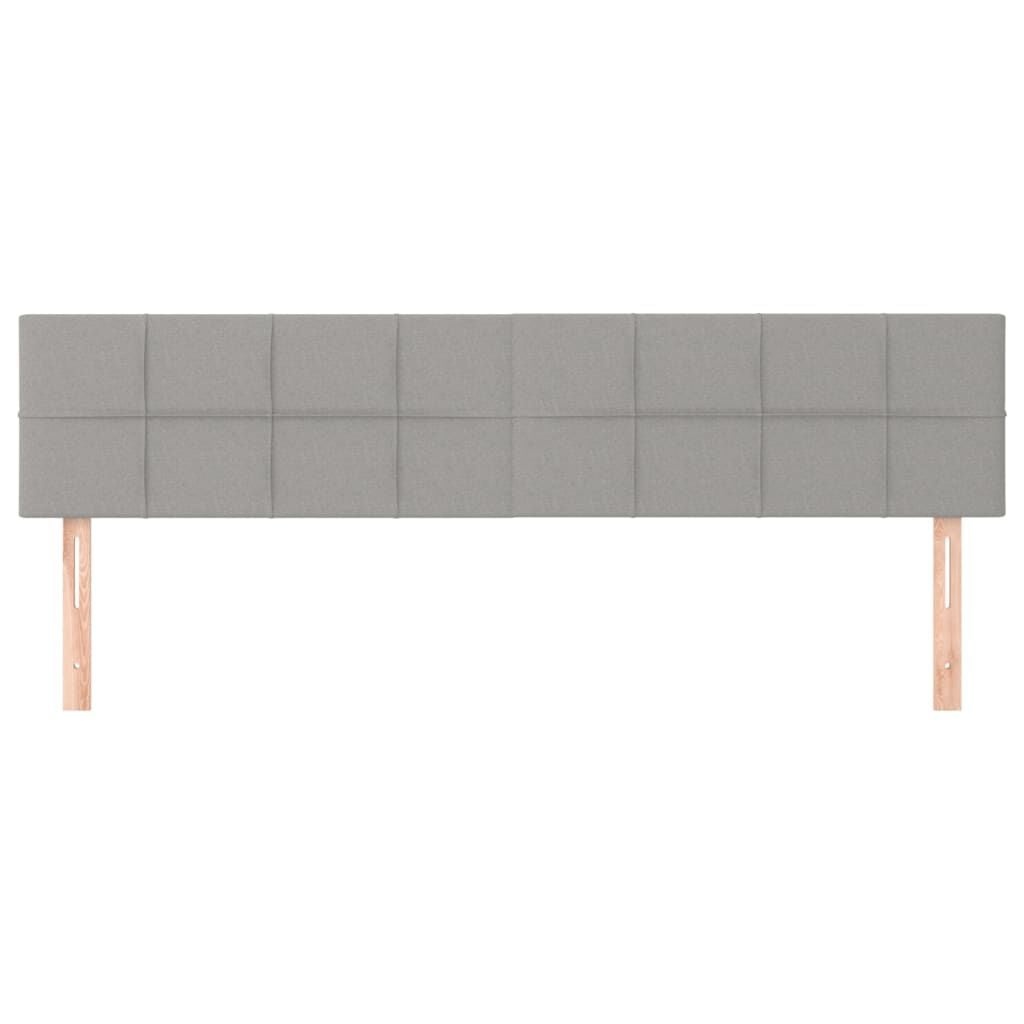 vidaXL Hoofdborden Set 2x (100x5x78/88cm) Stof Lichtgrijs - 74% Korting