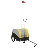 Fietstrailer met 30 kg draagvermogen - IJzer Zwart/Geel