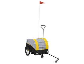 Fietstrailer met 30 kg draagvermogen - IJzer Zwart/Geel
