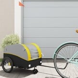 Fietstrailer met 30 kg draagvermogen - IJzer Zwart/Geel