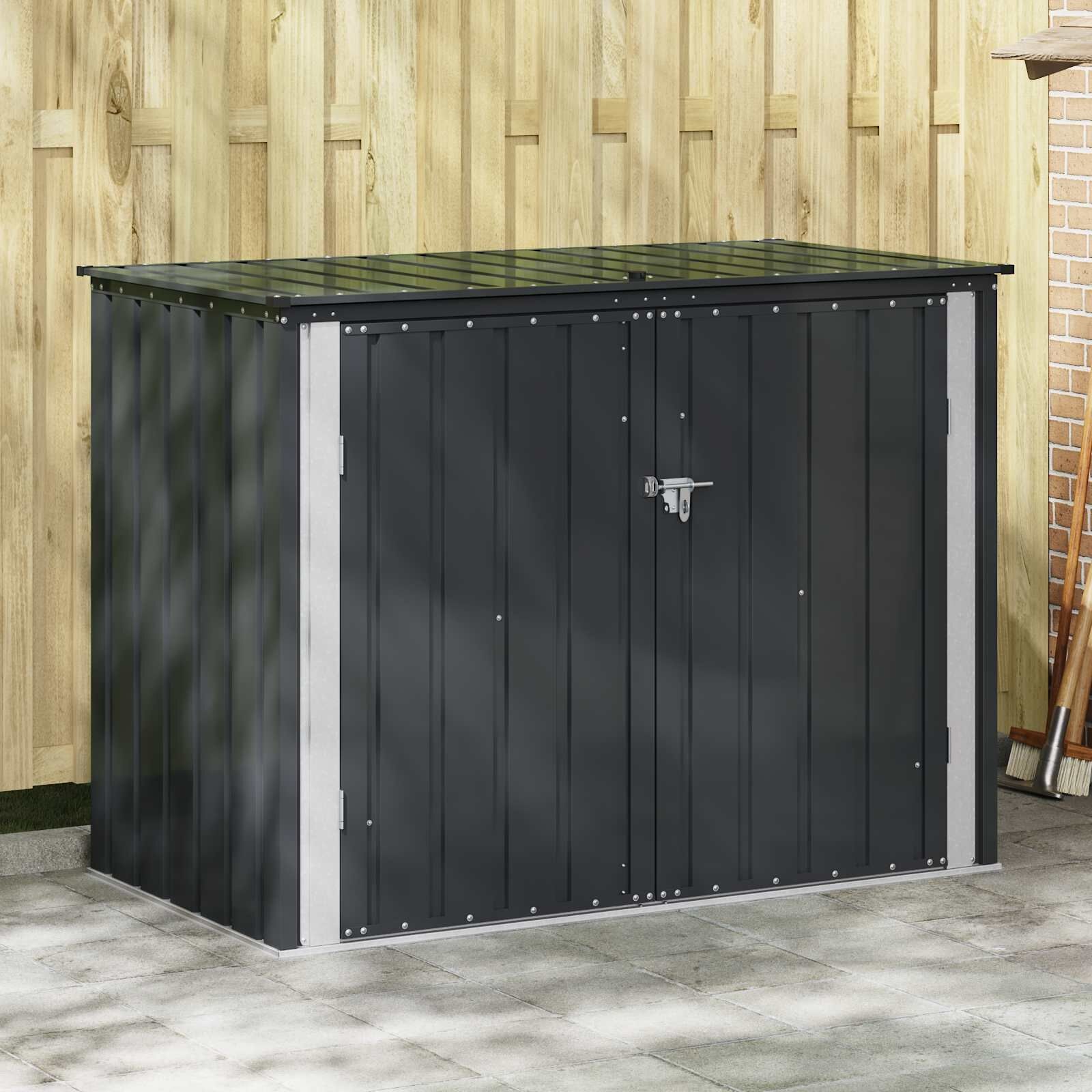 VidaXL Tuinopbergdoos Zwart Staal - 35% Korting