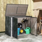 VidaXL Tuinopbergdoos Zwart Staal - 35% Korting