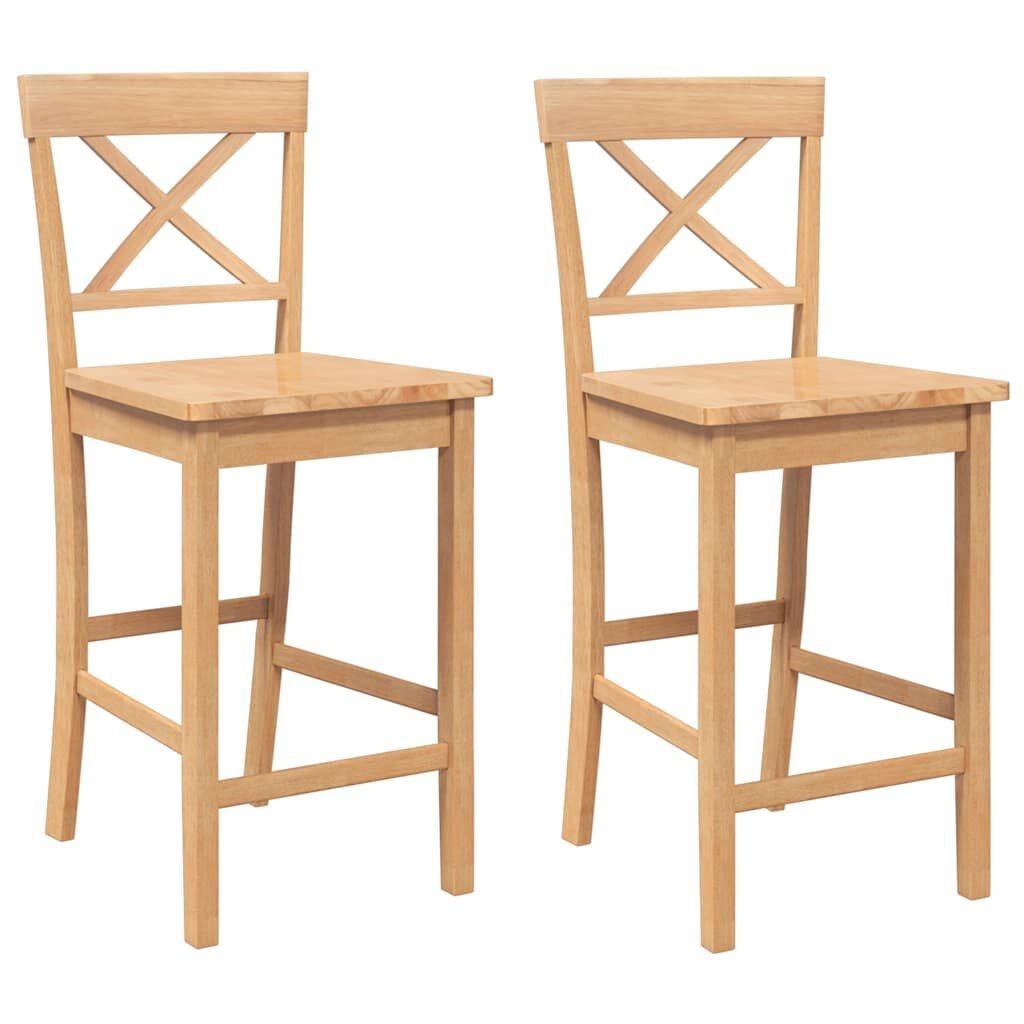 VidaXL Barkrukken Naturel Massief Hout (2 stuks) - 35% Korting
