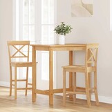 VidaXL Barkrukken Naturel Massief Hout (2 stuks) - 35% Korting