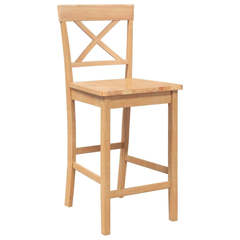 VidaXL Barkrukken Naturel Massief Hout (2 stuks) - 35% Korting