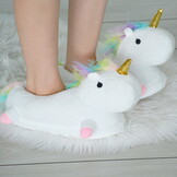 Eenhoorn Pantoffels Wit | Maat 36-41 | 58% Korting