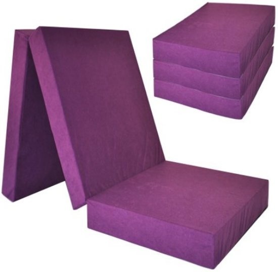 Vouwmatras Logeermatras Reismatras Camper/Caravan Violet 195x80x15 cm