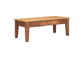 Salontafel met Lade - Massief Mango Hout - Bruin - 35% Korting!
