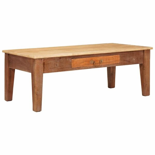 Salontafel met Lade - Massief Mango Hout - Bruin - 35% Korting!