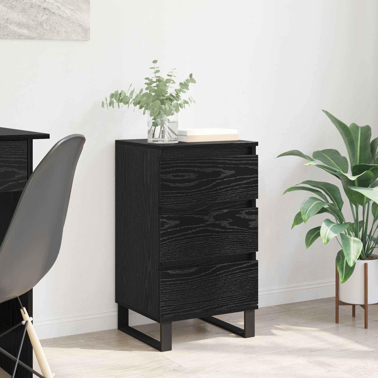 Zwart Eiken Dressoir met Lade - 29% Korting