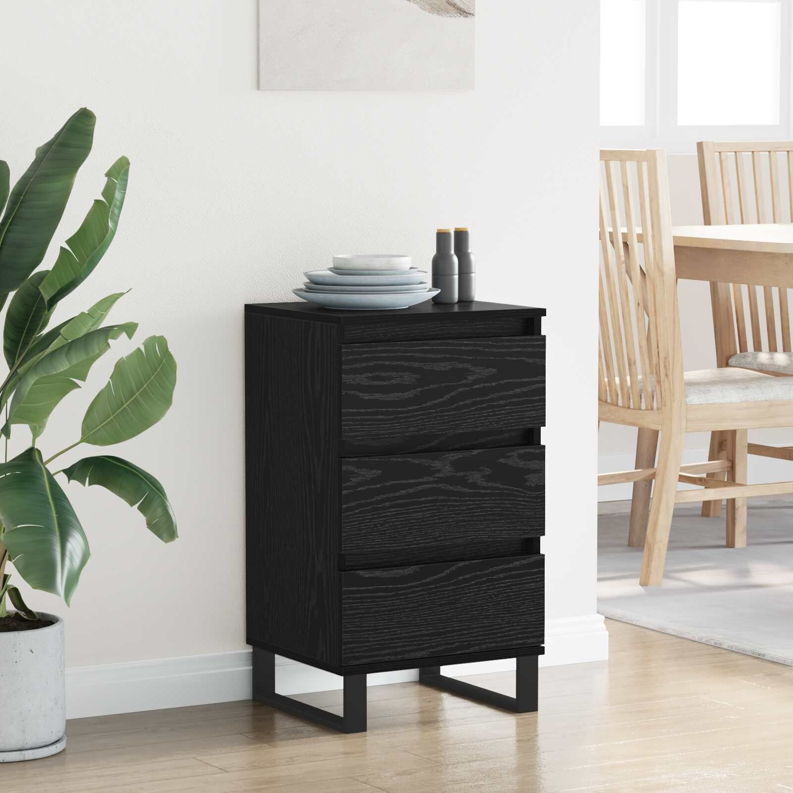 Zwart Eiken Dressoir met Lade - 29% Korting