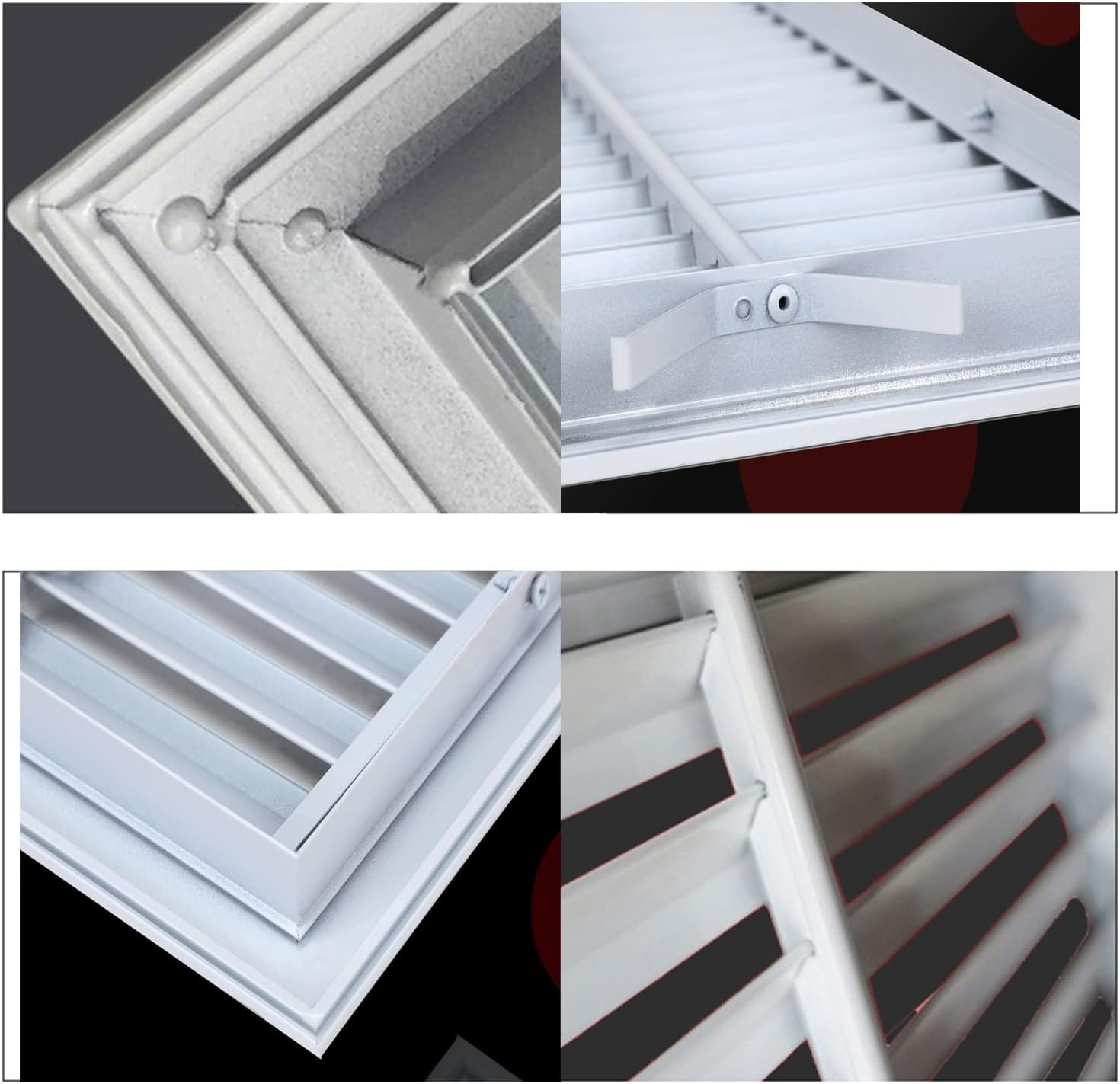 Ventilatierooster 50x50cm Wit Staal - Vloer, Wand & Plafond - Met Insectenwering