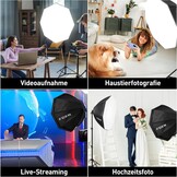 Softbox Fotostudio Set 2x 70cm Achthoekig | 3x 135W Lampen | -34%