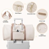 2-in-1 Reisplunjezak & Kledingtas Dames - Waterbestendig - Romig-wit