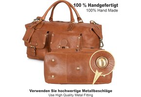 Echt Leren Reistas Wax Brown 49 cm - Handbagage Vliegtuig met 48% Korting