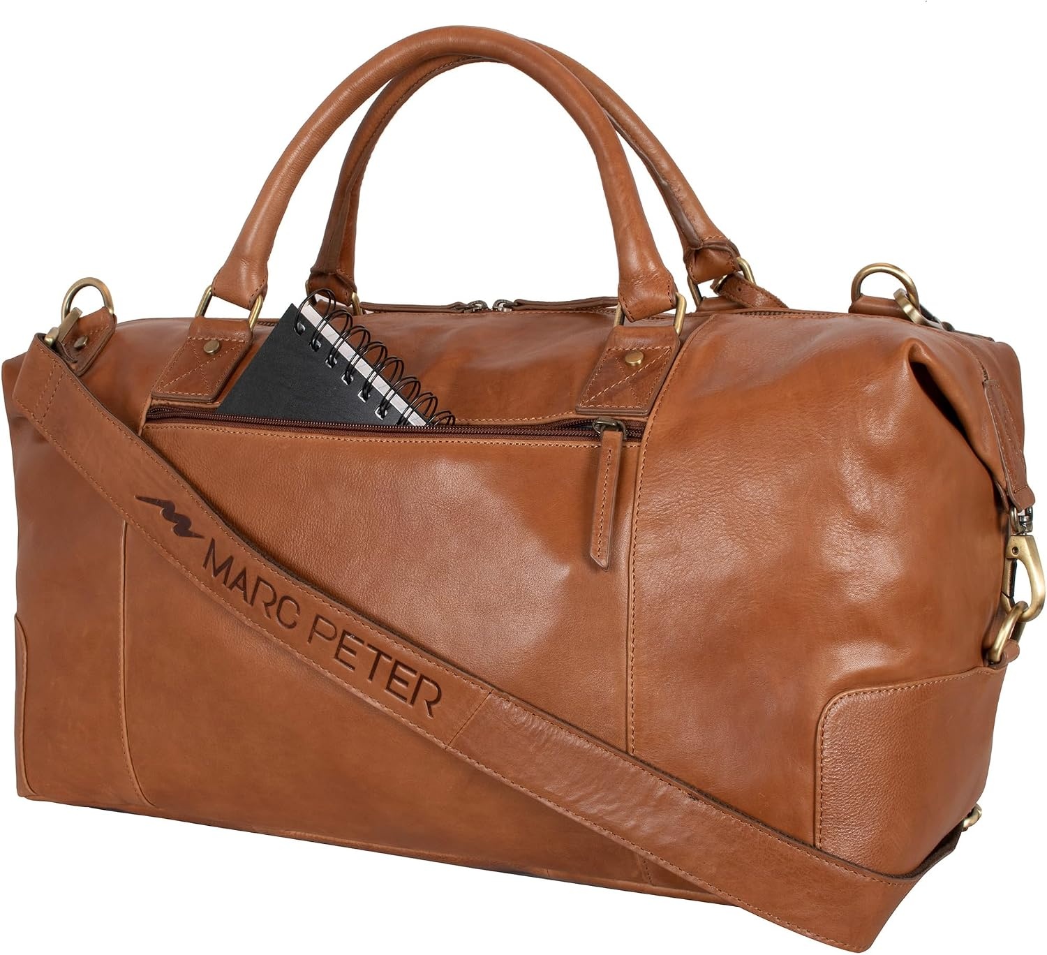 Echt Leren Reistas Wax Brown 49cm - Handbagage Vliegtuig - Vintage Look - 30% Korting
