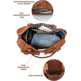 Echt Leren Reistas Wax Brown 49cm - Handbagage Vliegtuig - Vintage Look - 30% Korting