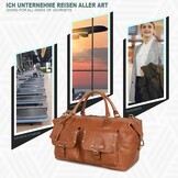 Echt Leren Reistas Wax Brown 49cm - Handbagage Vliegtuig - Vintage Look - 30% Korting