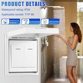 4x Waterdichte Stopcontactafdekking Type 86 - Wit - 62% Korting