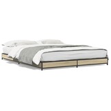 VidaXL Bedframe Bewerkt Hout & Metaal Sonoma Eiken (120x200cm) - 34% Korting