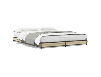 VidaXL Bedframe Bewerkt Hout & Metaal Sonoma Eiken (120x200cm) - 34% Korting