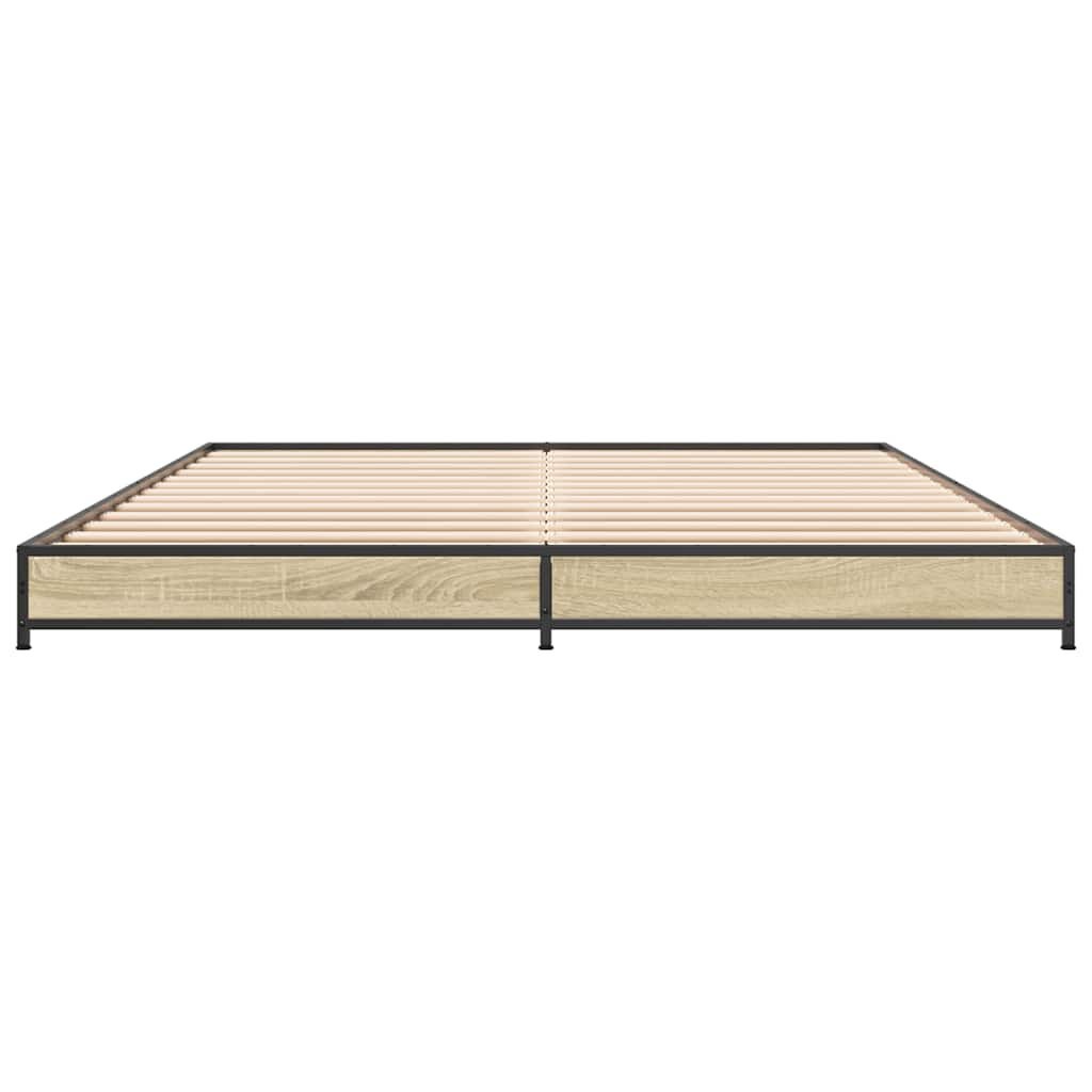 VidaXL Bedframe Bewerkt Hout & Metaal Sonoma Eiken (120x200cm) - 34% Korting