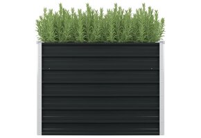 Verhoogde Plantenbak Gegalvaniseerd Staal Antraciet 100x100x77cm - 34% Korting