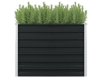 Verhoogde Plantenbak Gegalvaniseerd Staal Antraciet 100x100x77cm - 34% Korting
