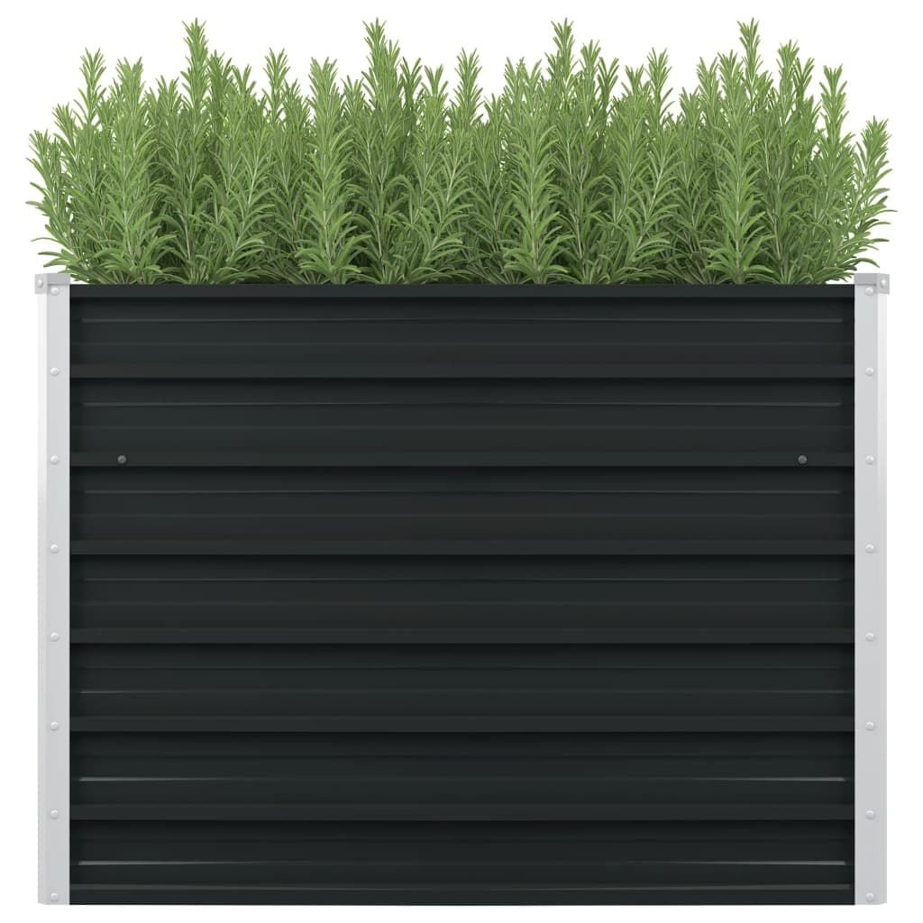Verhoogde Plantenbak Gegalvaniseerd Staal Antraciet 100x100x77cm - 34% Korting