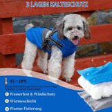 Hondenjas met tuigje - Warm, waterdicht & winddicht - Maat L