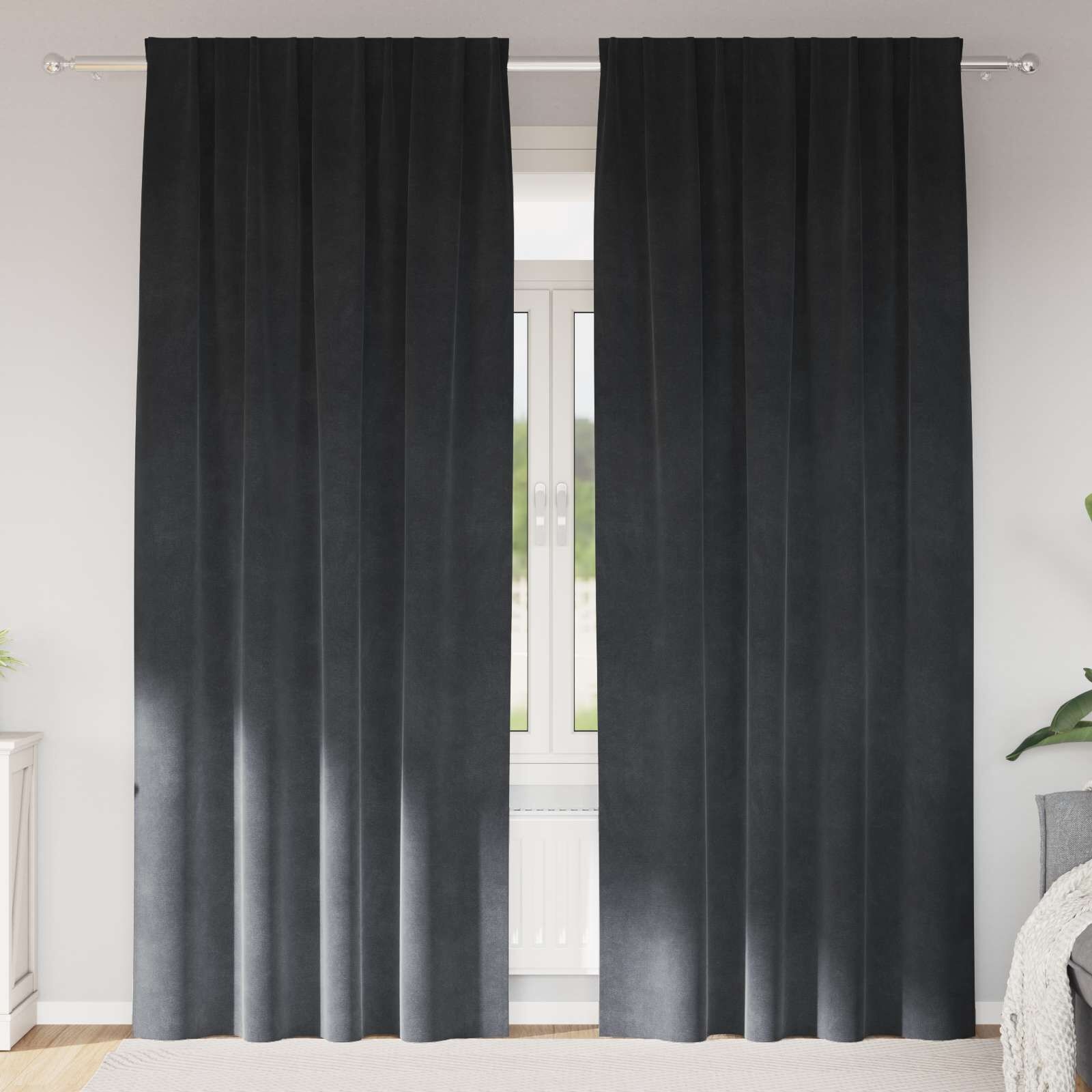 vidaXL Gordijnen Lichtgrijs Fluweel (2 stuks) - 28% Korting