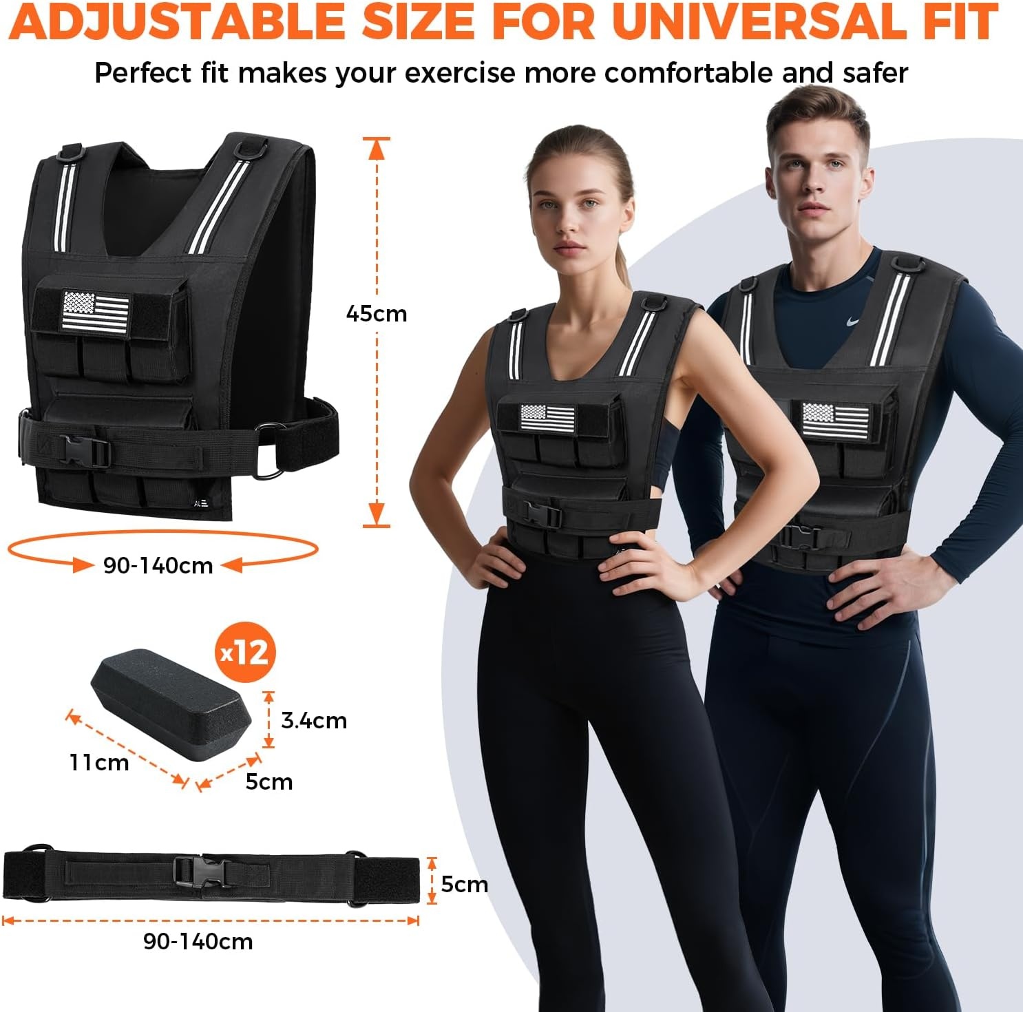 Gewichtsvest Krachttraining (10-19 kg) - Verstelbaar & Comfortabel