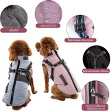 Hondenwinterjas Roze Maat M - 2-in-1 met Harnas | 32% Korting