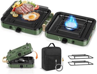 Opvouwbaar Campingkooktoestel 2 Vlammen Gas 29% Korting