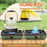 Opvouwbaar Campingkooktoestel 2 Vlammen Gas 29% Korting